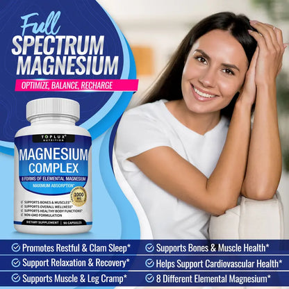 Toplux Magnesium Complex 8 Essential Magnesium Forms, 1000mg