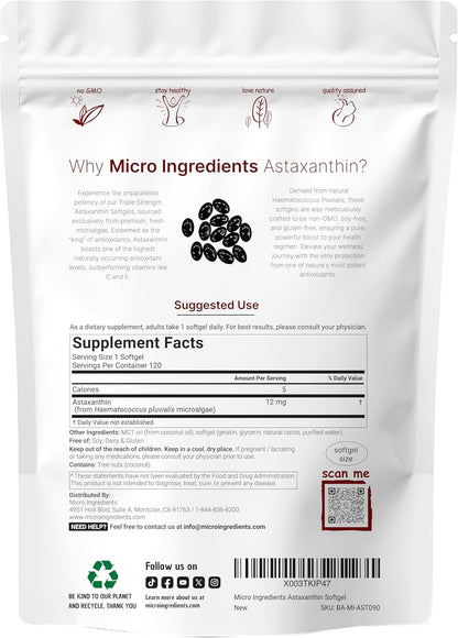Micro Ingredients Astaxanthin 12mg