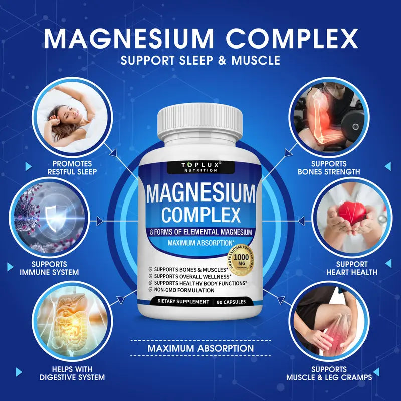 Toplux Magnesium Complex 8 Essential Magnesium Forms, 1000mg
