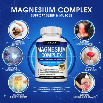 Toplux Magnesium Complex 8 Essential Magnesium Forms, 1000mg