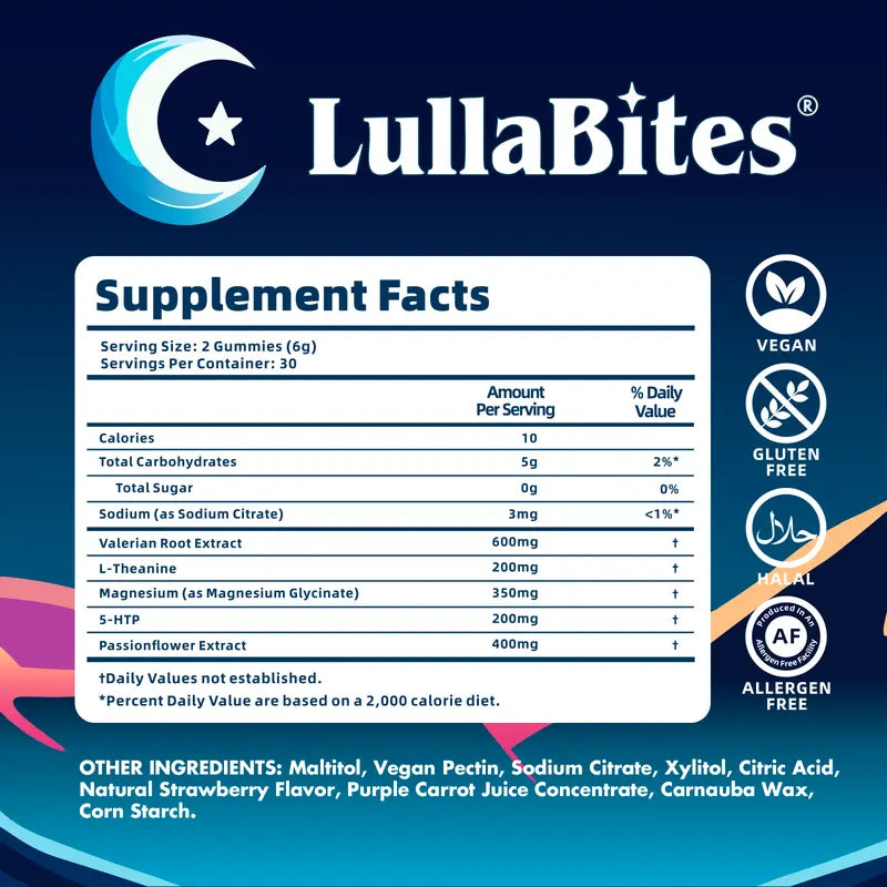 Lullabites Melatonin-Free Sleep Aid Gummies