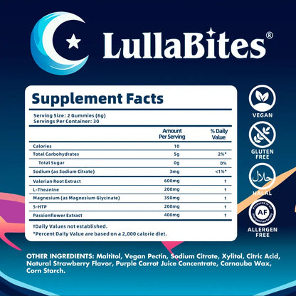 Lullabites Melatonin-Free Sleep Aid Gummies